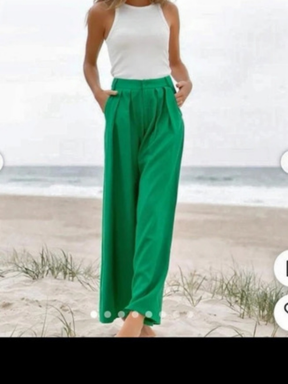 SNDYS Wide-Leg Hill Pants in Emerald